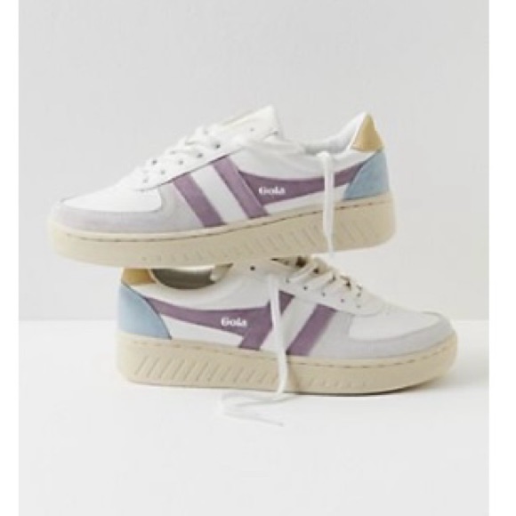 Gola Women’s Grandslam Trident White/Lily/Lemon Sneakers